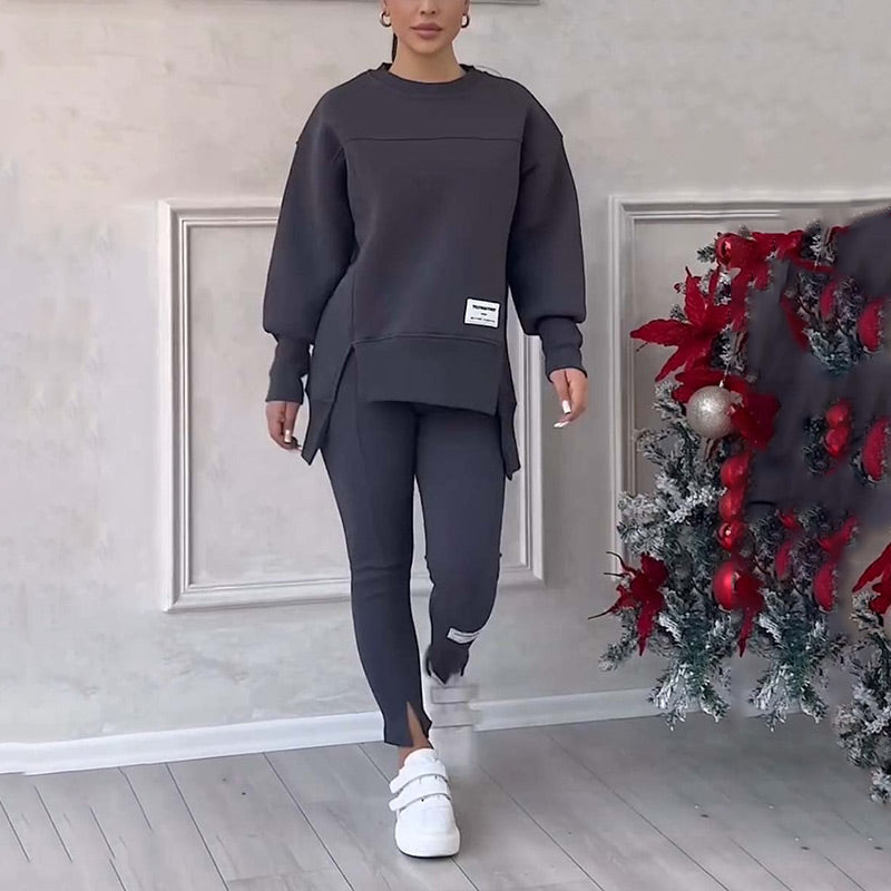 Alvobutik ™ - Avslappnat set med sweatshirt och leggings för kvinnor