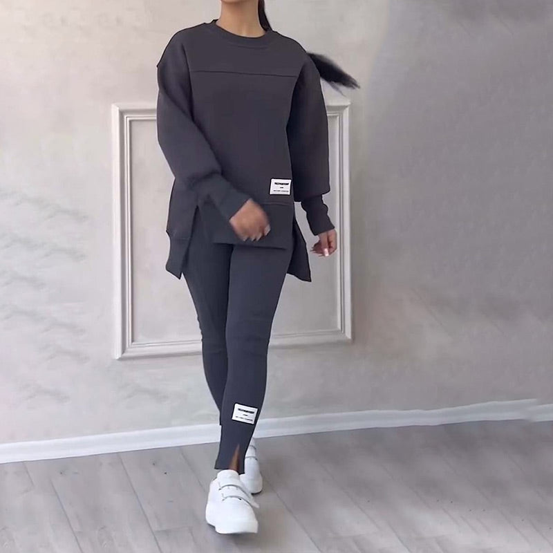Alvobutik ™ - Avslappnat set med sweatshirt och leggings för kvinnor