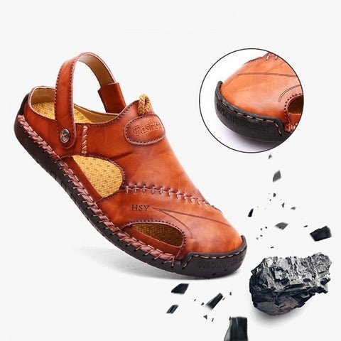 Sandalias transpirables de cuero suave para exteriores Alvobutik™ para hombre