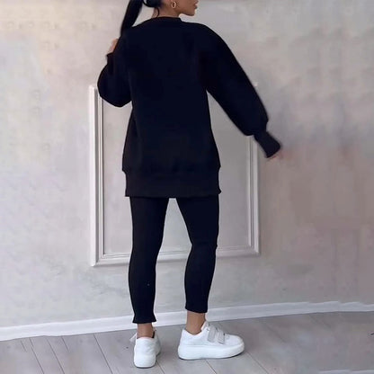 Alvobutik ™ - Avslappnat set med sweatshirt och leggings för kvinnor